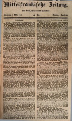 Mittelfränkische Zeitung für Recht, Freiheit und Vaterland (Fränkischer Kurier) Montag 5. März 1849