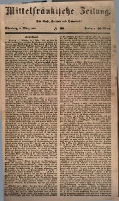 Mittelfränkische Zeitung für Recht, Freiheit und Vaterland (Fränkischer Kurier) Freitag 9. März 1849