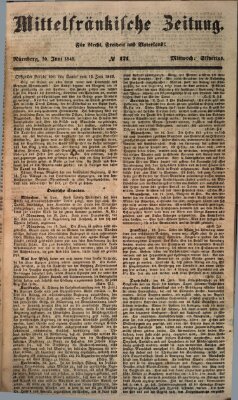 Mittelfränkische Zeitung für Recht, Freiheit und Vaterland (Fränkischer Kurier) Mittwoch 20. Juni 1849
