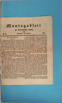 Mittelfränkische Zeitung für Recht, Freiheit und Vaterland (Fränkischer Kurier) Montag 15. Oktober 1849