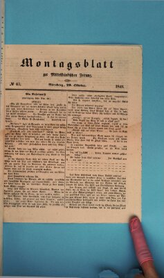 Mittelfränkische Zeitung für Recht, Freiheit und Vaterland (Fränkischer Kurier) Montag 29. Oktober 1849