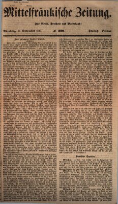 Mittelfränkische Zeitung für Recht, Freiheit und Vaterland (Fränkischer Kurier) Freitag 16. November 1849