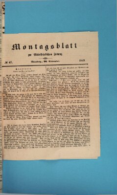 Mittelfränkische Zeitung für Recht, Freiheit und Vaterland (Fränkischer Kurier) Montag 26. November 1849