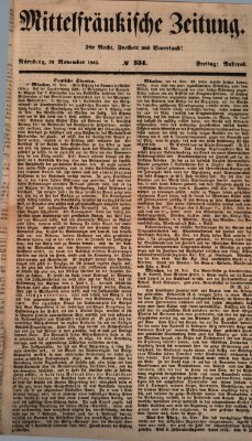 Mittelfränkische Zeitung für Recht, Freiheit und Vaterland (Fränkischer Kurier) Freitag 30. November 1849