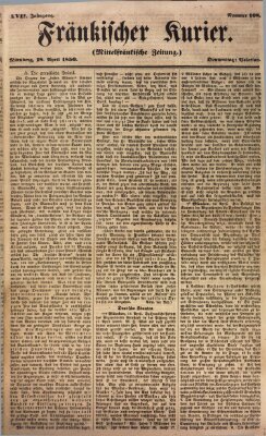 Fränkischer Kurier Donnerstag 18. April 1850