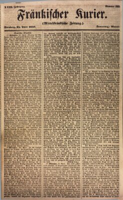 Fränkischer Kurier Donnerstag 25. April 1850