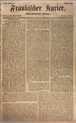 Fränkischer Kurier Sonntag 28. April 1850