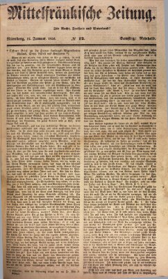 Mittelfränkische Zeitung für Recht, Freiheit und Vaterland (Fränkischer Kurier) Samstag 12. Januar 1850