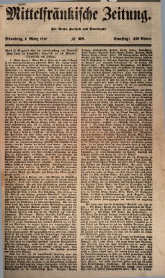 Mittelfränkische Zeitung für Recht, Freiheit und Vaterland (Fränkischer Kurier) Samstag 9. März 1850