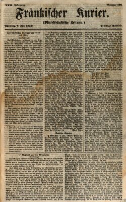 Fränkischer Kurier Sonntag 7. Juli 1850