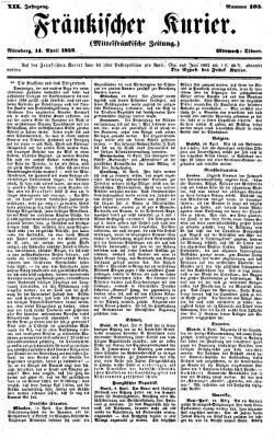 Fränkischer Kurier Mittwoch 14. April 1852