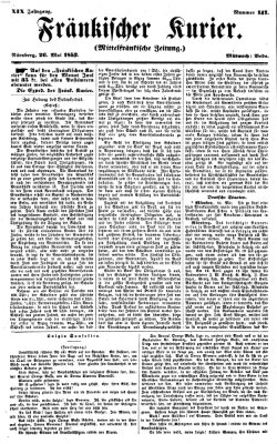 Fränkischer Kurier Mittwoch 26. Mai 1852