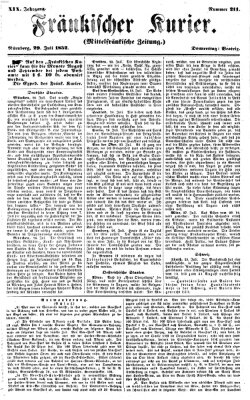 Fränkischer Kurier Donnerstag 29. Juli 1852