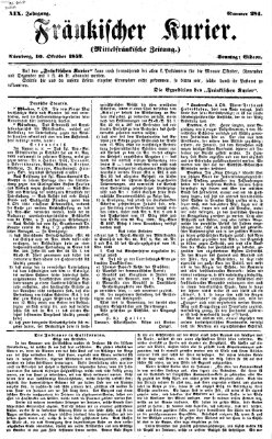 Fränkischer Kurier Sonntag 10. Oktober 1852