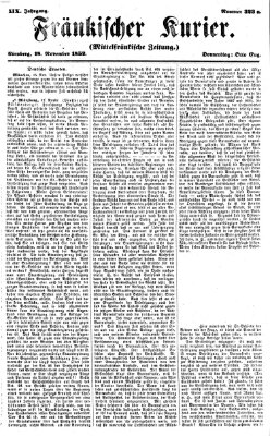 Fränkischer Kurier Donnerstag 18. November 1852
