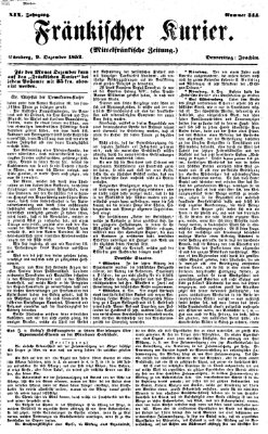 Fränkischer Kurier Donnerstag 9. Dezember 1852