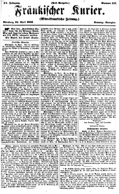 Fränkischer Kurier Sonntag 24. April 1853