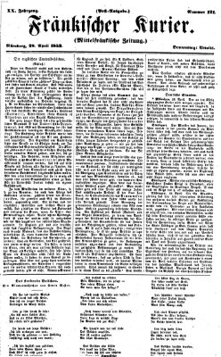 Fränkischer Kurier Donnerstag 28. April 1853