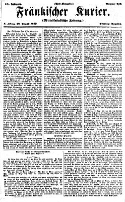 Fränkischer Kurier Sonntag 28. August 1853