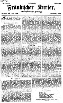 Fränkischer Kurier Donnerstag 16. Oktober 1856