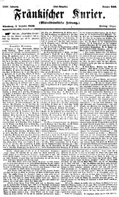 Fränkischer Kurier Freitag 5. Dezember 1856