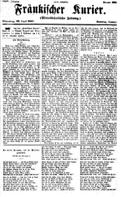 Fränkischer Kurier Samstag 22. August 1857