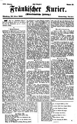 Fränkischer Kurier Donnerstag 10. Februar 1859