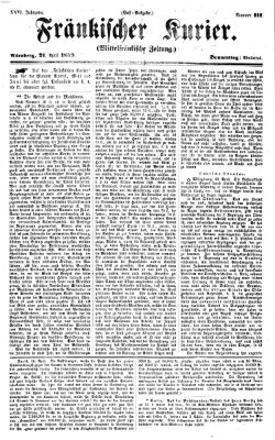 Fränkischer Kurier Donnerstag 21. April 1859