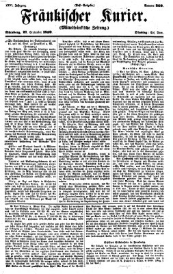 Fränkischer Kurier Dienstag 27. September 1859