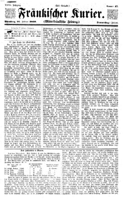 Fränkischer Kurier Donnerstag 16. Februar 1860