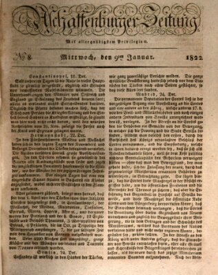 Aschaffenburger Zeitung Mittwoch 9. Januar 1822