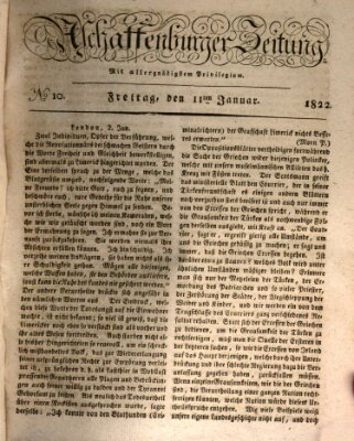 Aschaffenburger Zeitung Freitag 11. Januar 1822