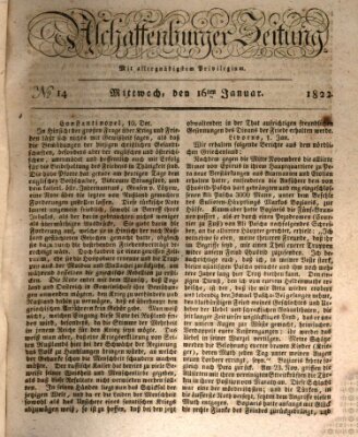 Aschaffenburger Zeitung Mittwoch 16. Januar 1822