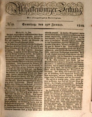 Aschaffenburger Zeitung Samstag 19. Januar 1822