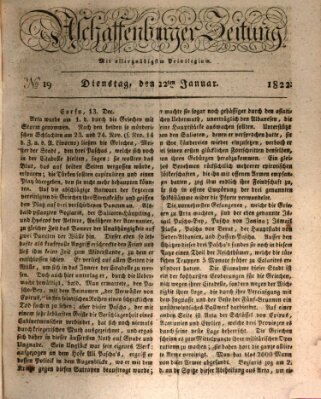Aschaffenburger Zeitung Dienstag 22. Januar 1822