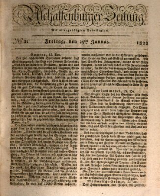 Aschaffenburger Zeitung Freitag 25. Januar 1822