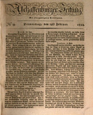 Aschaffenburger Zeitung Donnerstag 14. Februar 1822
