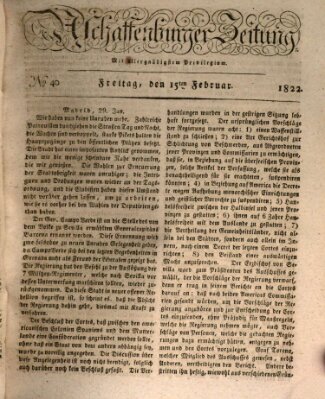 Aschaffenburger Zeitung Freitag 15. Februar 1822