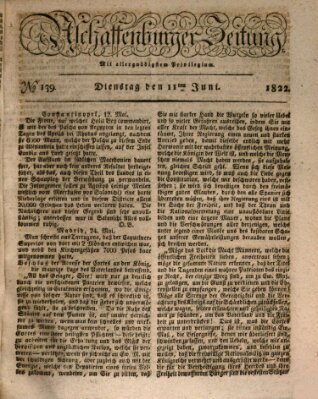 Aschaffenburger Zeitung Dienstag 11. Juni 1822