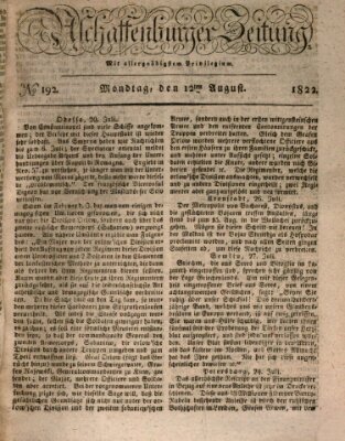 Aschaffenburger Zeitung Montag 12. August 1822