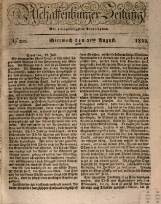 Aschaffenburger Zeitung Mittwoch 21. August 1822