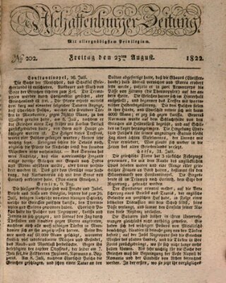 Aschaffenburger Zeitung Freitag 23. August 1822