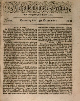 Aschaffenburger Zeitung Samstag 14. September 1822