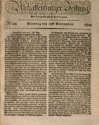 Aschaffenburger Zeitung Montag 23. September 1822