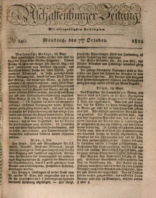 Aschaffenburger Zeitung Montag 7. Oktober 1822