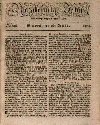 Aschaffenburger Zeitung Mittwoch 16. Oktober 1822