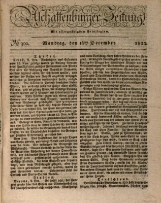 Aschaffenburger Zeitung Montag 16. Dezember 1822