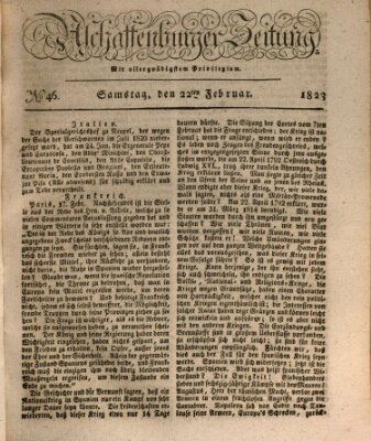 Aschaffenburger Zeitung Samstag 22. Februar 1823