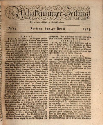 Aschaffenburger Zeitung Freitag 4. April 1823