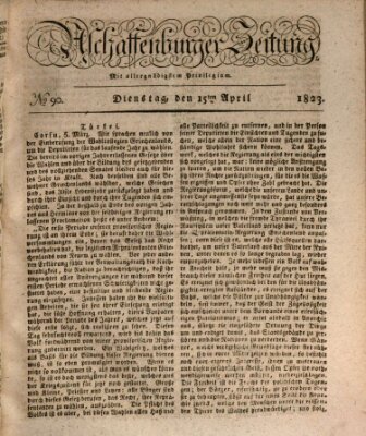 Aschaffenburger Zeitung Dienstag 15. April 1823